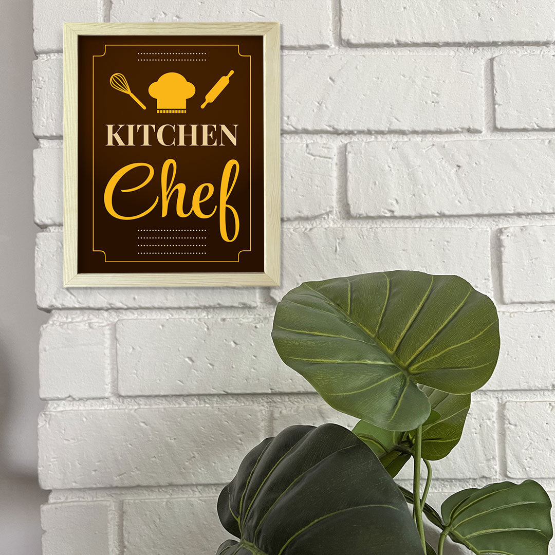 Designs ByLITA Kitchen Chef, Framed Wall Art Print | Funny Home Decor