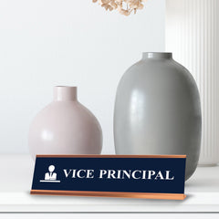 Vice Principal, Front Desk Gold Frame, Desk Sign (2x8")