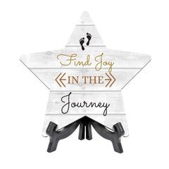 Sign ByLITA Find Joy in the Journey, Wood Color, Star Table Sign (6"x5")