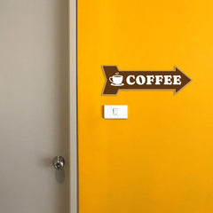 Arrow Shape Coffee 12x4" Wall or Door Sign | Funny Home Decor | Shop Décor