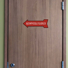 Arrow Shape Plus Reindeer Stables 12x4" Wall or Door Sign | Christmas Holiday Decoration