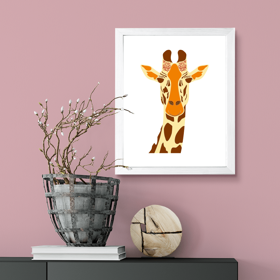 Designs ByLITA Giraffe, Wall Print Animals Art | Family Presents | Bedroom | Stylish Kindergarten Decor