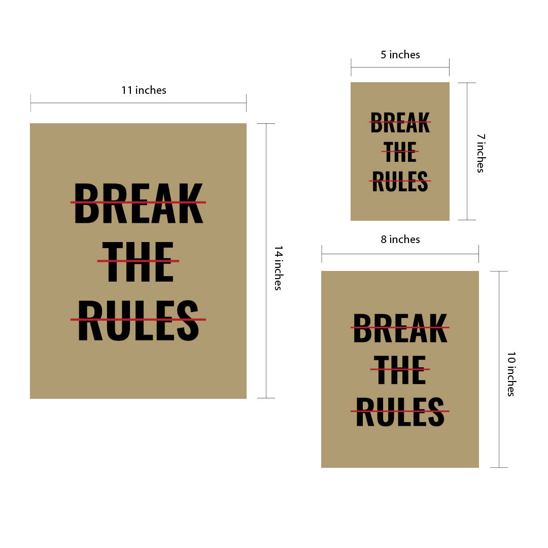 Designs ByLITA Break The Rules, Framed Wall Art Print | Positive Motivational Decor