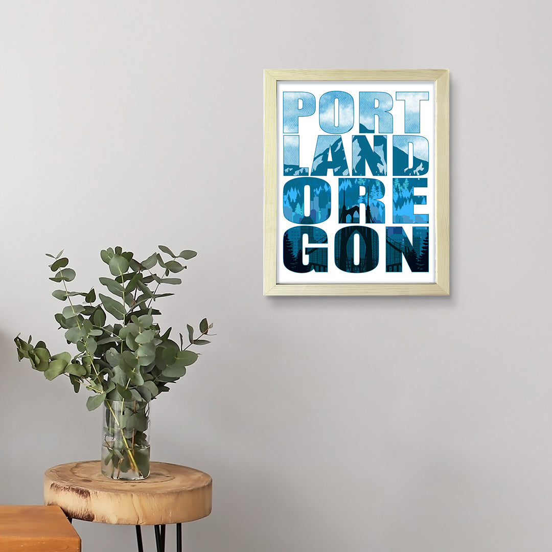 Designs ByLITA Portland, Oregon Inspirational, Wall Print Art | American Cities Stylish Home Decoration (Unframed or Framed)