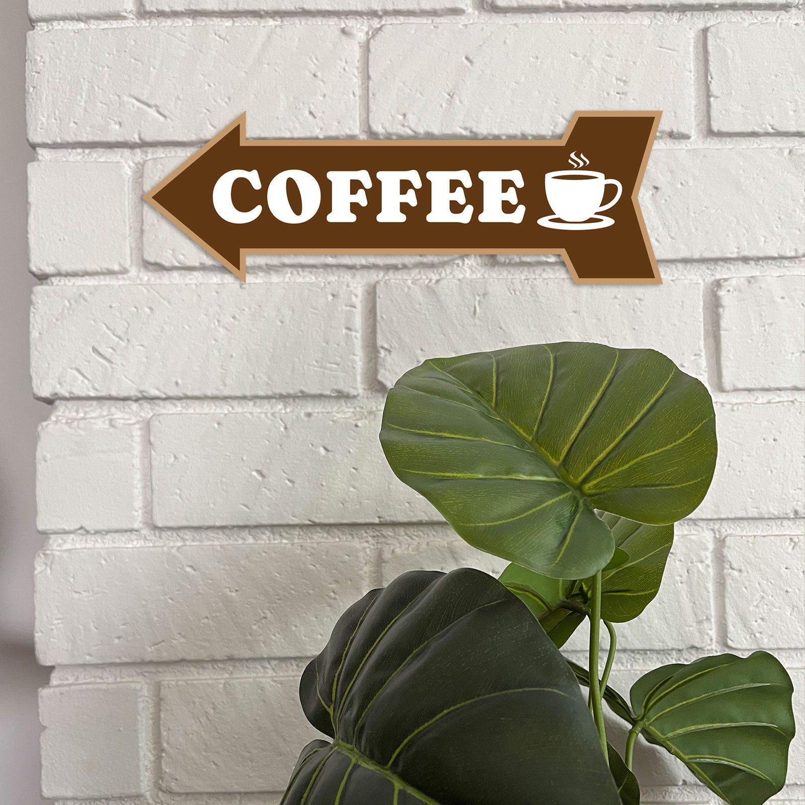 Arrow Shape Coffee 12x4" Wall or Door Sign | Funny Home Decor | Shop Décor