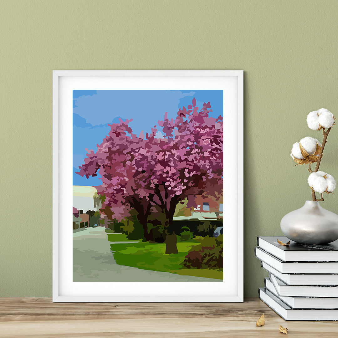 Designs ByLITA Cherry Blossom Delight, Wall Print Art | Beautiful Flowers | Stylish Modern Decoration For The Home and Office