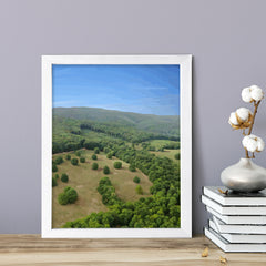 Aerial Forest Valley Scene, Framed Print Sign Easy Installation | Beautiful Trees | Stylish Modern Decoration For The Home and Office