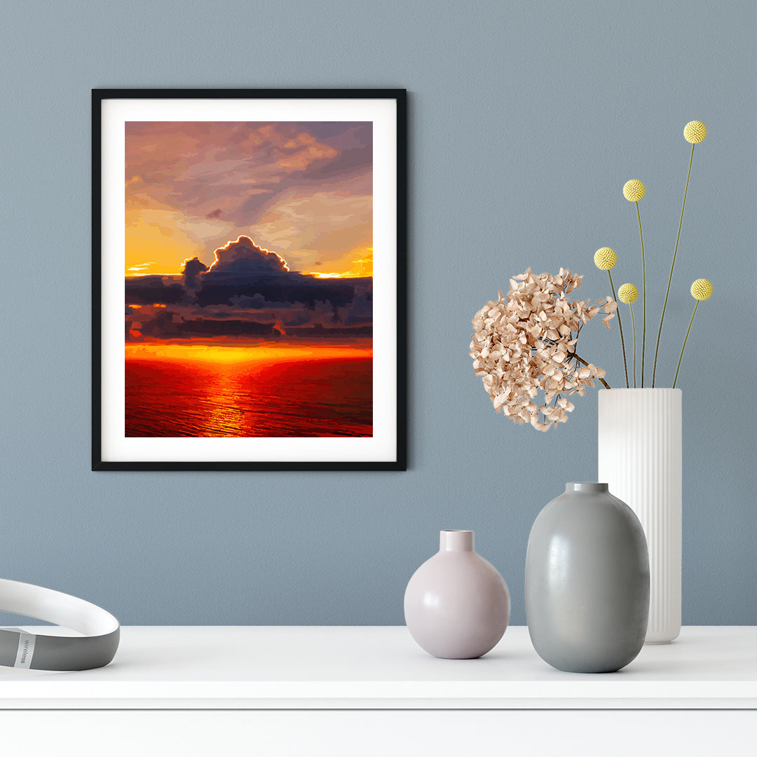 Designs ByLITA Heavenly Ocean Sunset, Wall Print Art | Old Masterpieces | Stylish Modern Decoration For The Home and Office