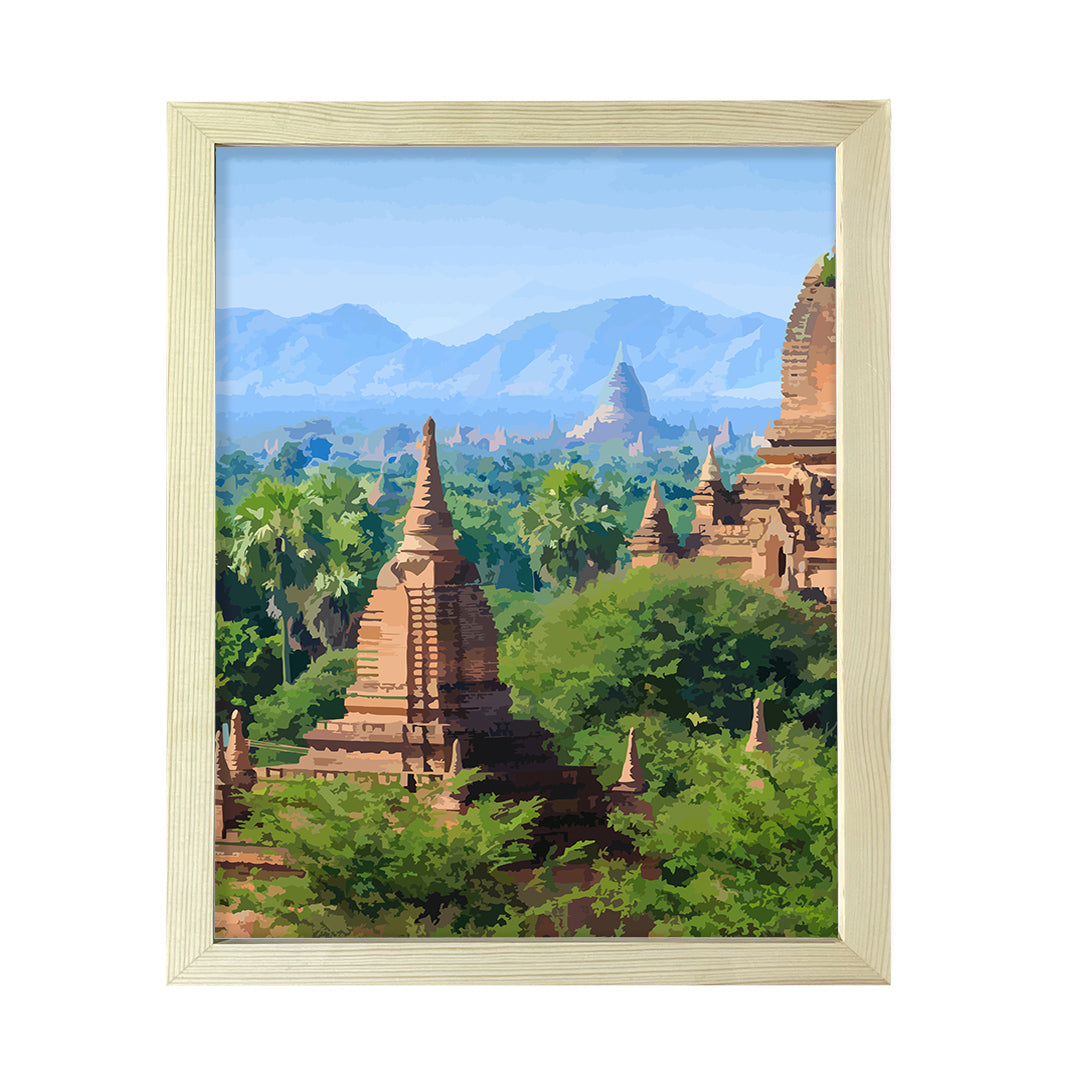 Designs ByLITA Exotic Wonder Temple Landscape, Wall Print Art | Old Masterpieces | Stylish Modern Decoration For The Home and Office