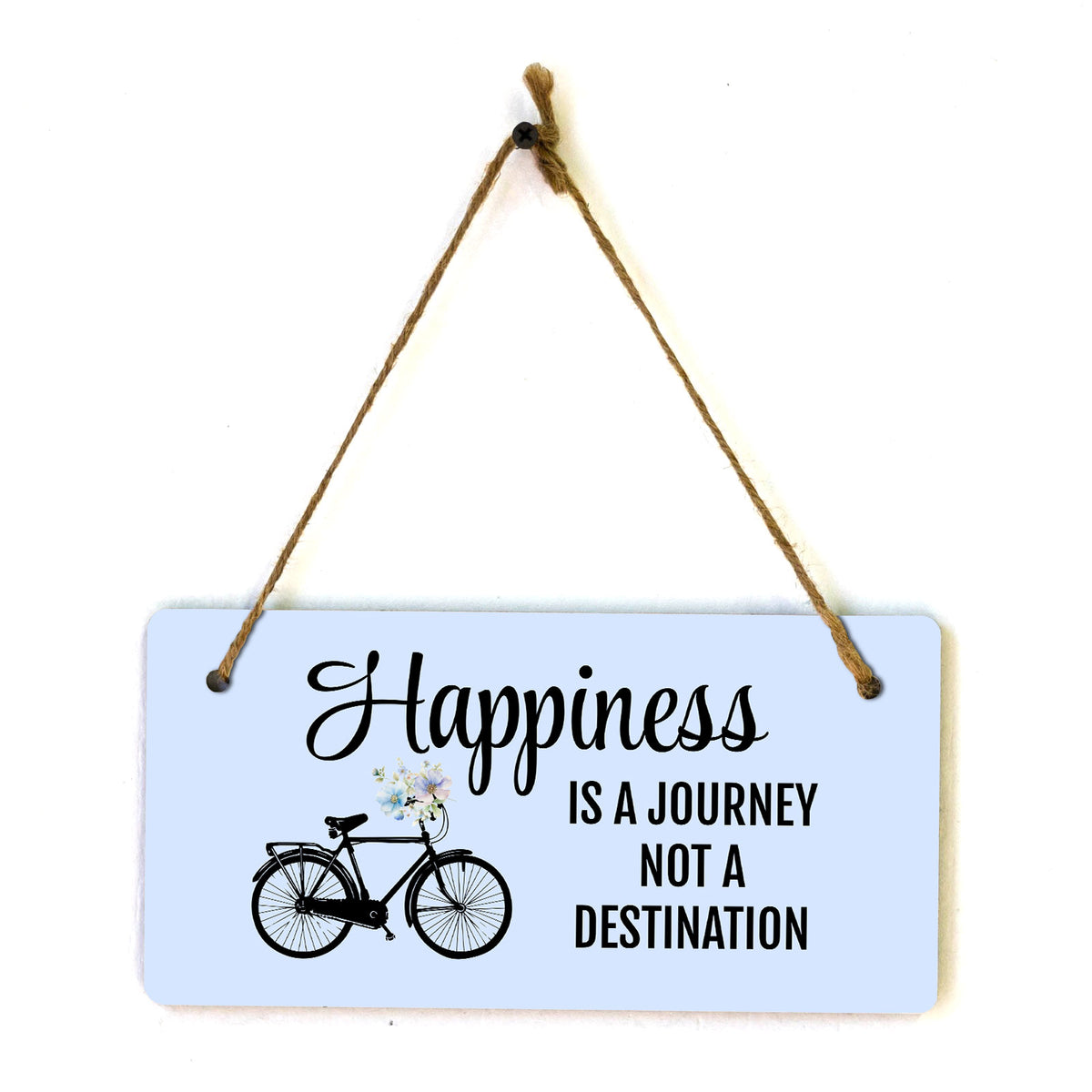 Happiness Is A Journey Not A Destination 5" x 10" Hanging Wall or Door Sign | Home Decor