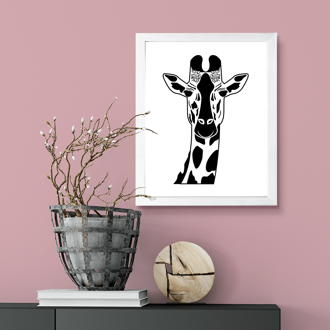 Designs ByLITA Giraffe Outlined version, Wall Print Animals Art | Family Presents | Bedroom | Stylish Kindergarten Decor