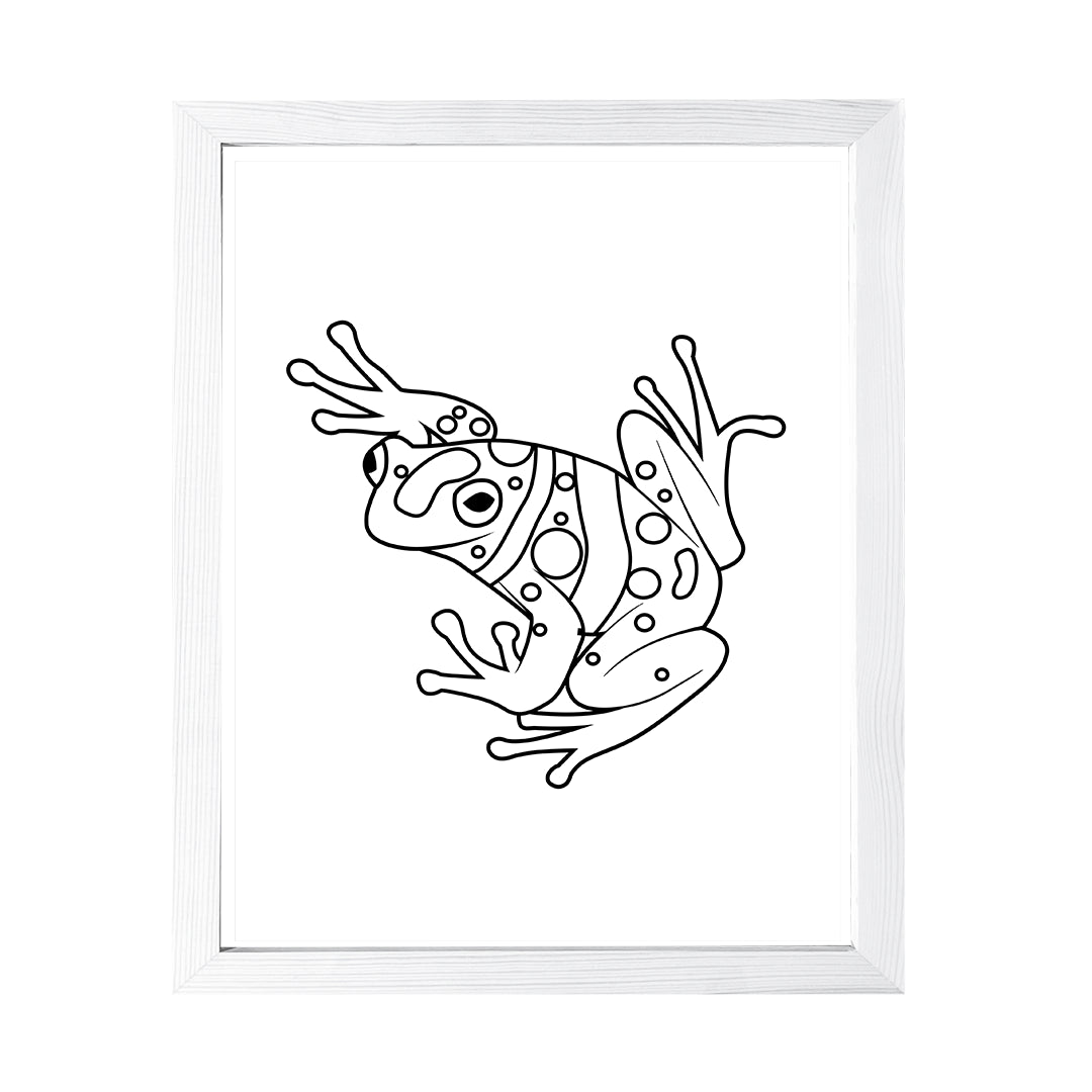 Designs ByLITA Poison Dart Frog Outlined version, Wall Print Animals Art | Family Presents | Bedroom | Stylish Kindergarten Decor