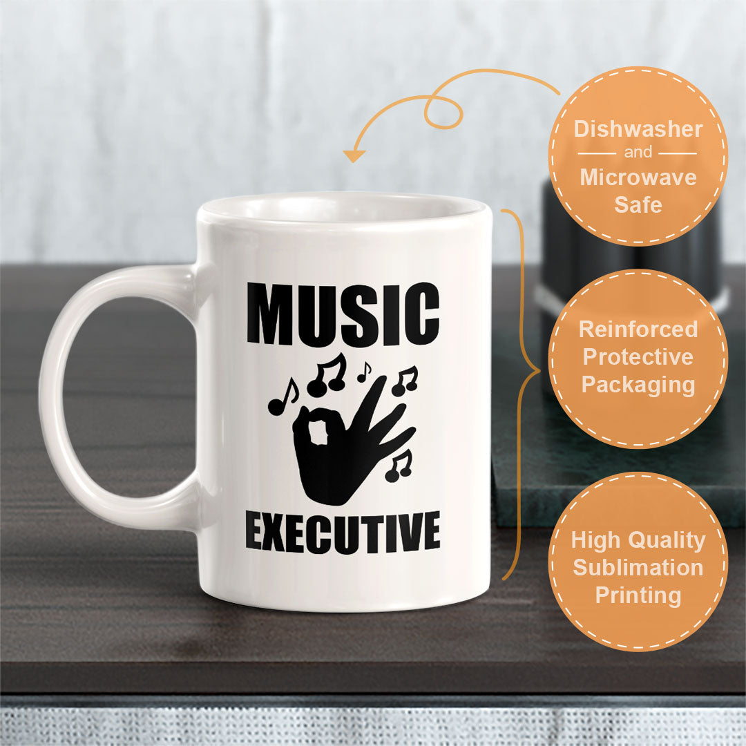 Music Executive 11oz Plastic or Ceramic Coffee Mug | Novelty Cup for Musicians
