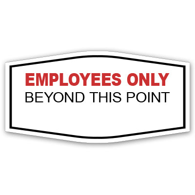 Signs ByLITA Fancy Plus | Employees Only Beyond This Point Wall or Door Sign | Customizable with Your Company Logo | Durable & Easy to Install