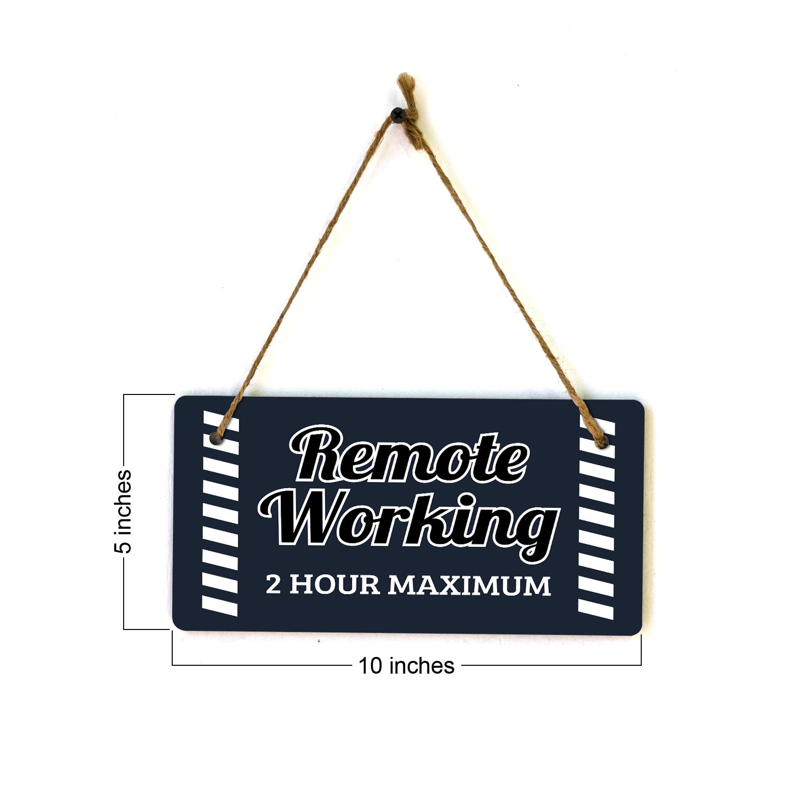 Remote Working 2 Hour Maximum 5x10 Hanging Plus Wall or Door Sign | Cafe Etiquette Signage
