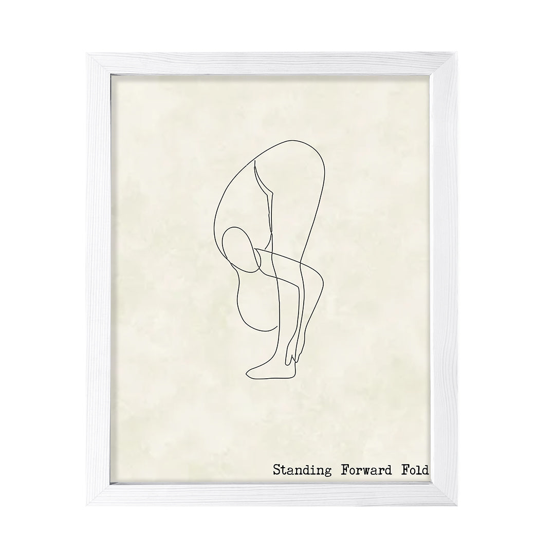 Standing Forward Fold, FRAMED Print Yoga Wall Art