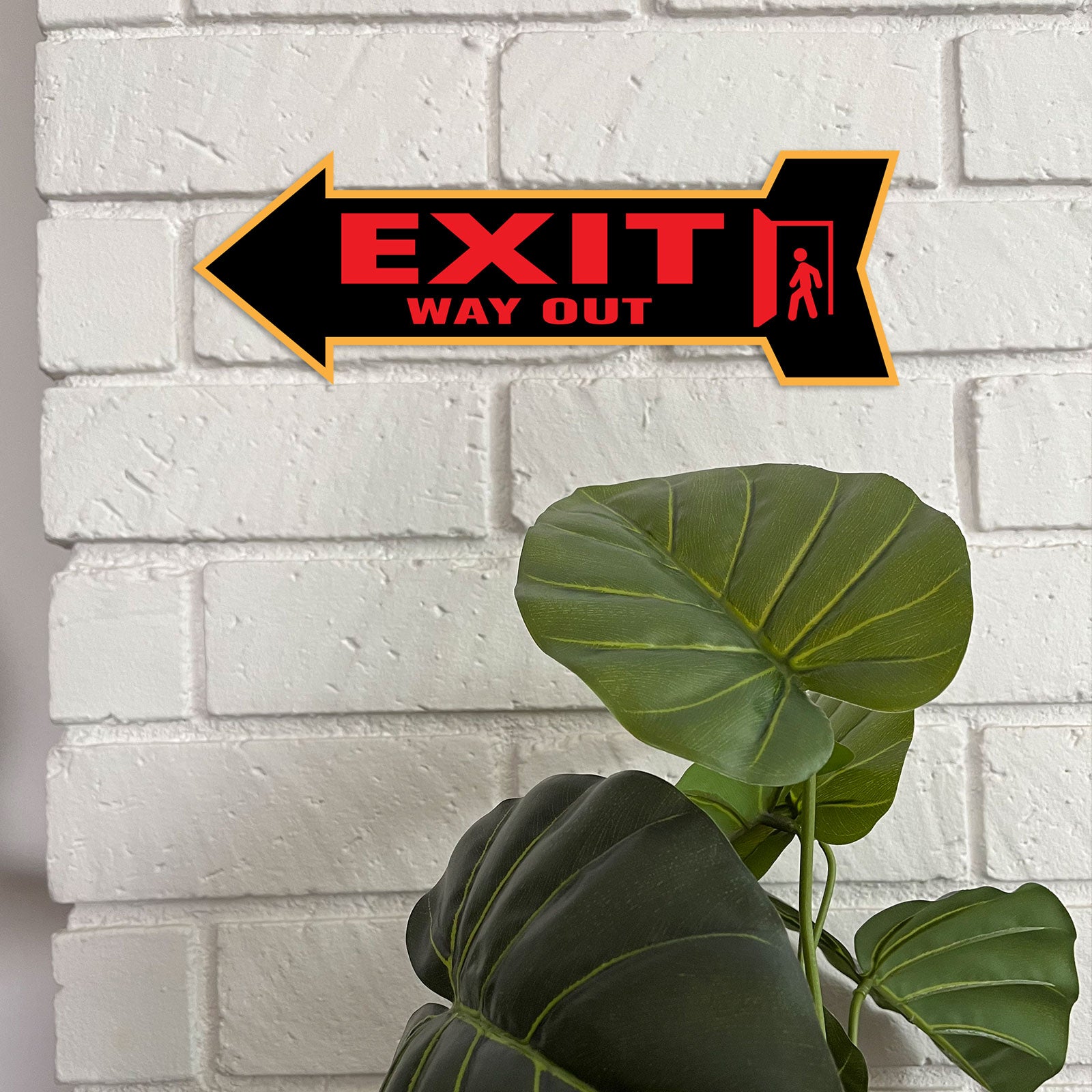 Arrow Shape Exit Way Out 12x4" Wall or Door Sign | Public Signage