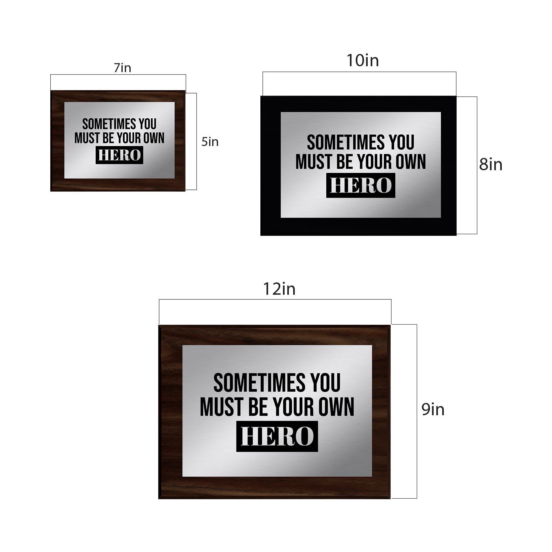 Sometimes You Must Be Your Own Hero Decorative Wall Plaque | Easel Mount Option | Inspirational Affirmation Wall Art