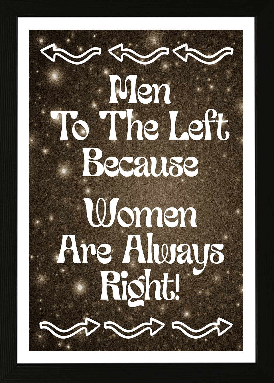 Designs ByLITA Men To The Left Because Women Are Always Right!, Wall Print Art | Home Decor