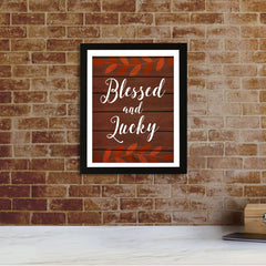 Designs ByLITA Blessed And Lucky, Framed Wall Art Print | Religious Church & Home Decor