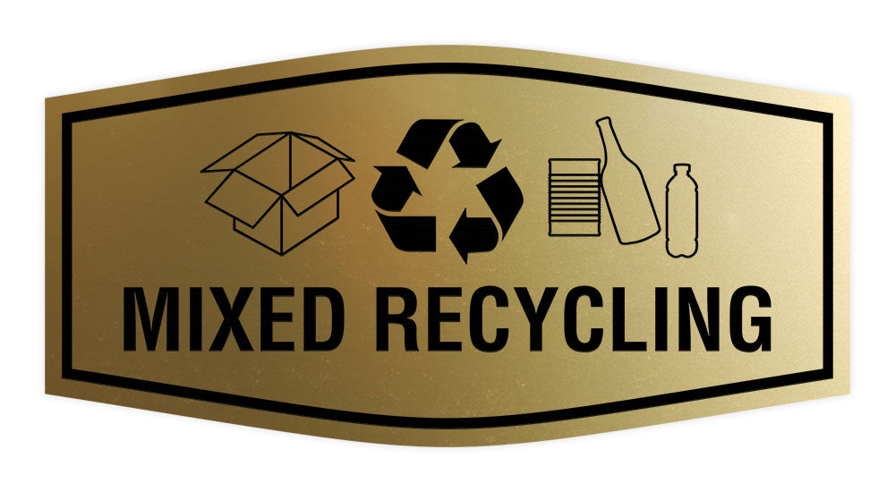Fancy Mixed Recycling Wall or Door Sign