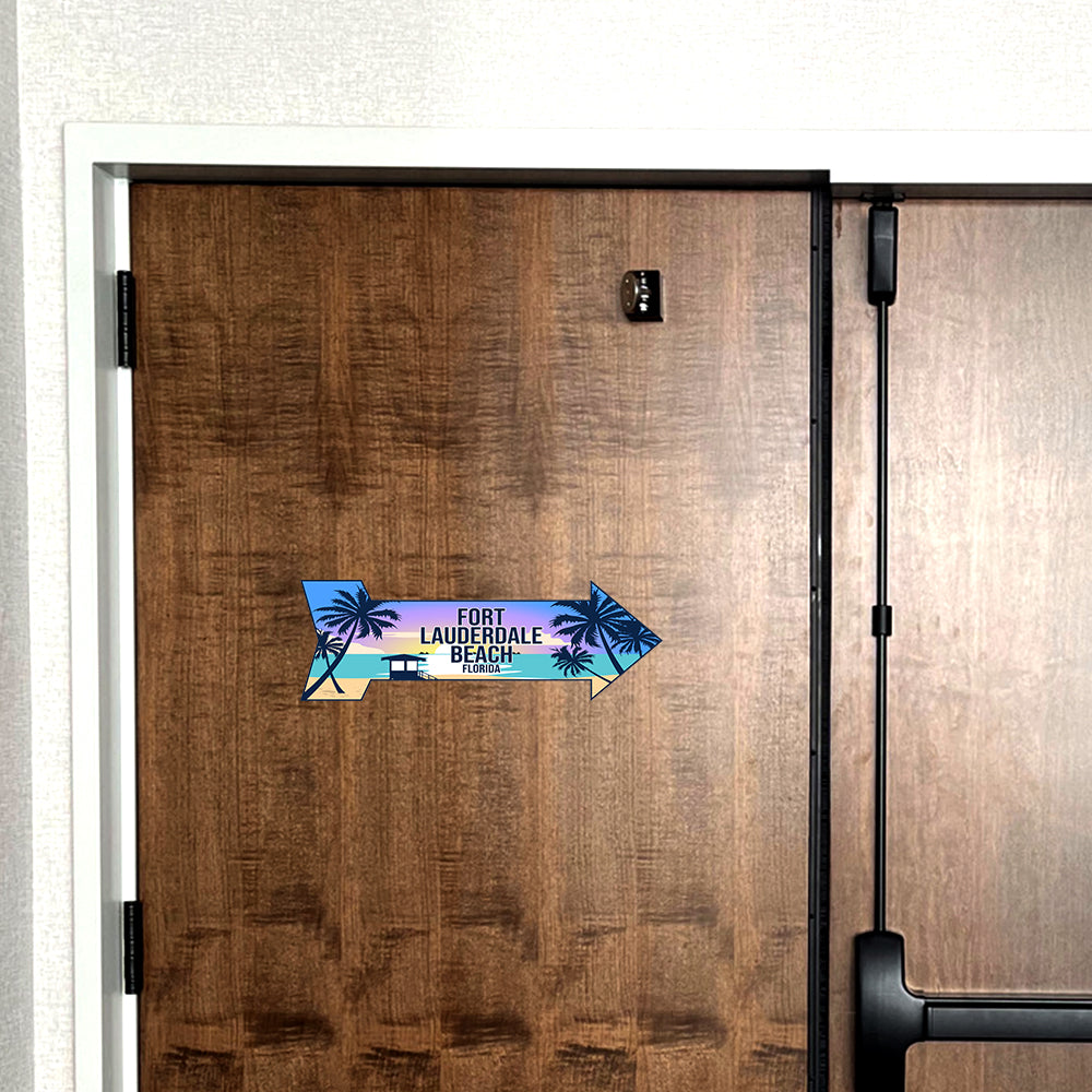 Arrow Shape Plus Fort Lauderdale Beach, Florida 12x4" Wall or Door Sign | Stylish Famous US Beach Souvenirs