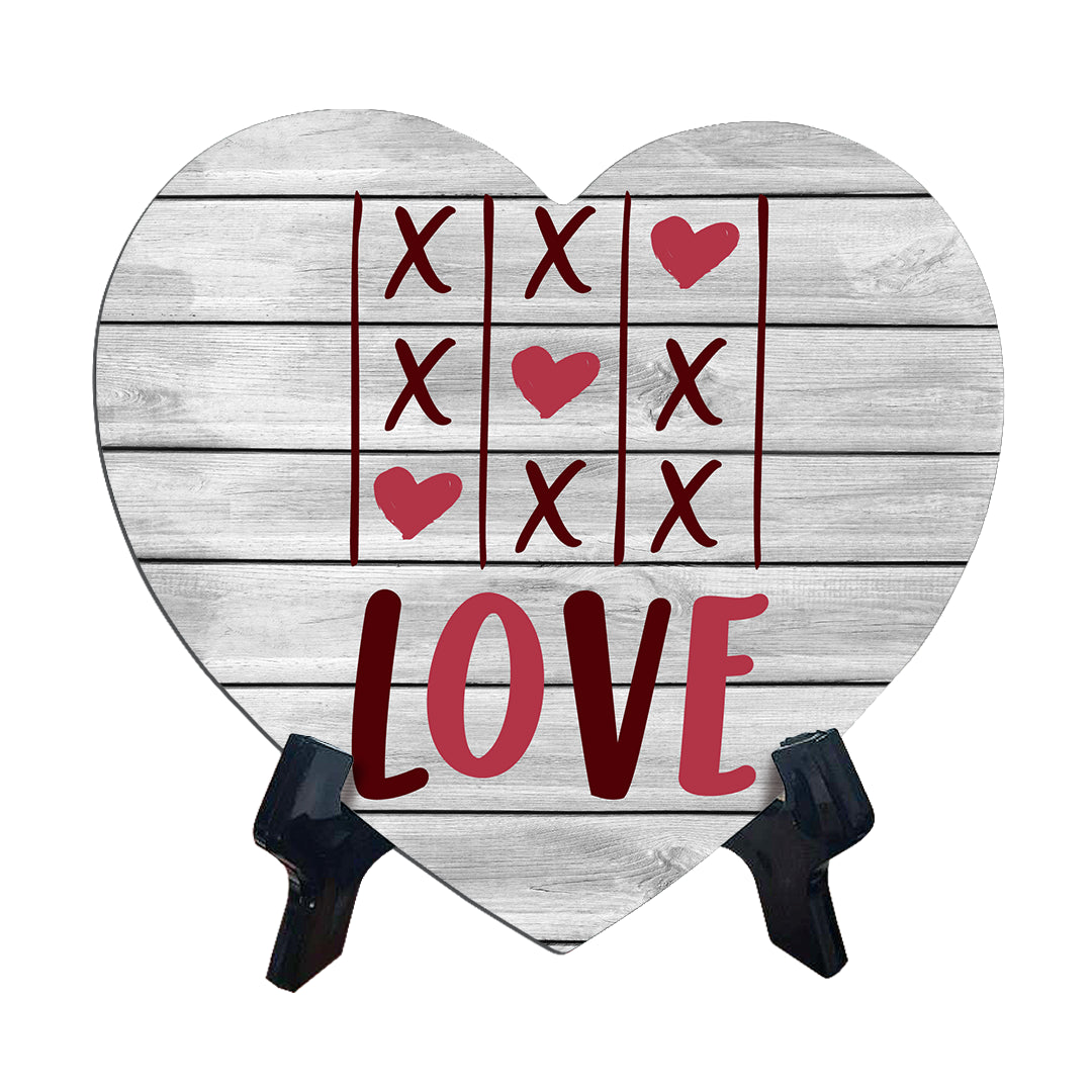 Loving Anniversary Heart Table Sign with Acrylic Stand Premium Sublimated Hardboard | Elegant Design