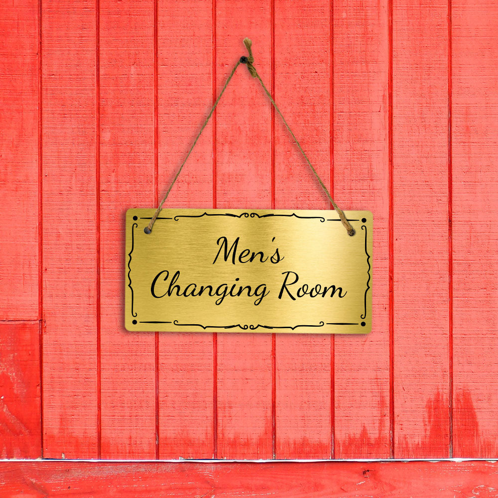 Men's Changing Room 5x10 Hanging Plus Wall or Door Sign | Home & Office Décor