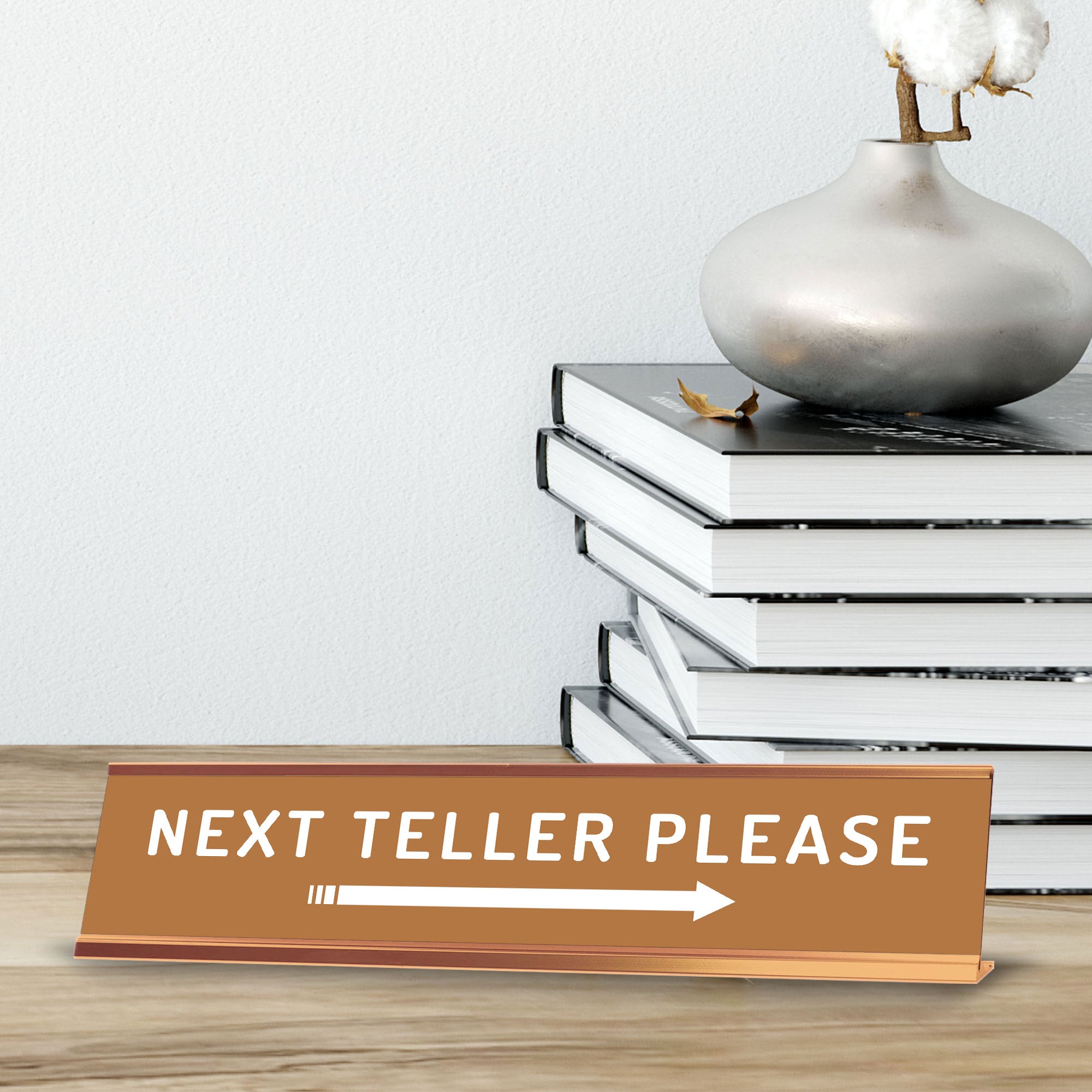 Next Teller Please (Right Arrow) 2 x 10" Desk Sign | Office & Shops