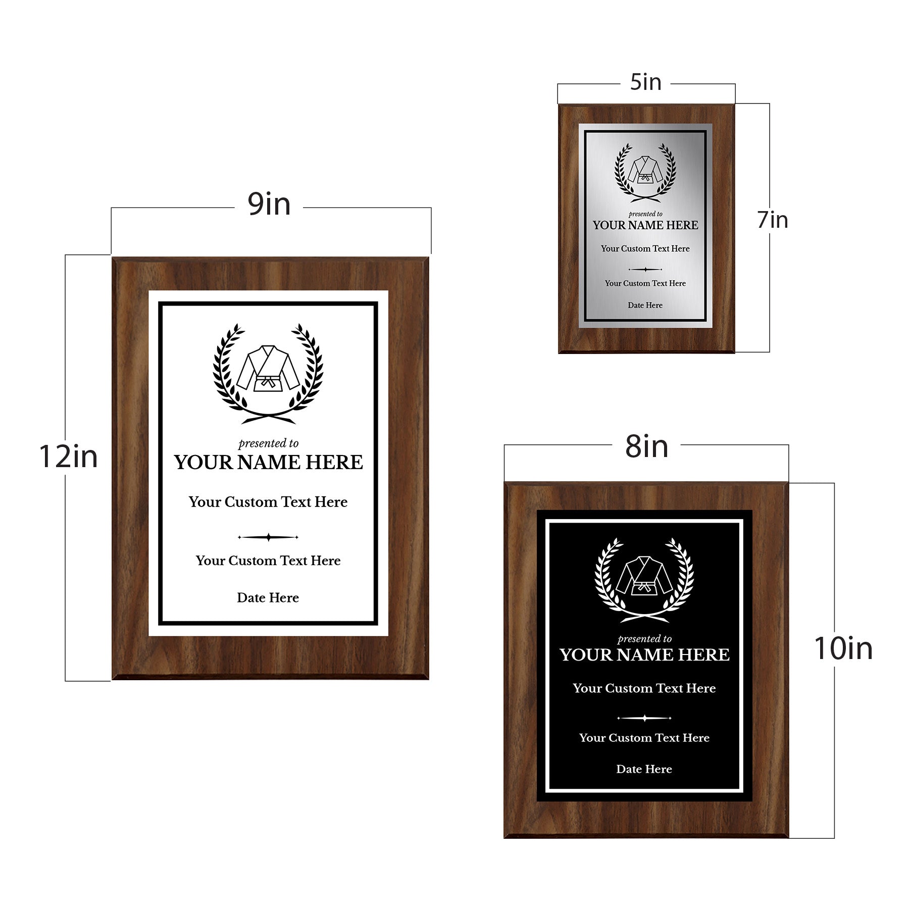 Karate Customizable Wooden Award Plaque | Easel Mount Option | Achievement and Recognition Personalizable Plaques