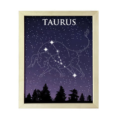 Designs ByLITA Taurus Zodiac Sign Night Sky, Wall Print Art | Home and Office Decor | Astrology Star Sign Bedroom Decoration | Perfect Gift