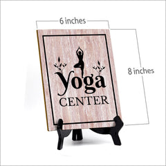 Signs ByLITA Yoga Center Table Sign with Acrylic Stand (6x8“)