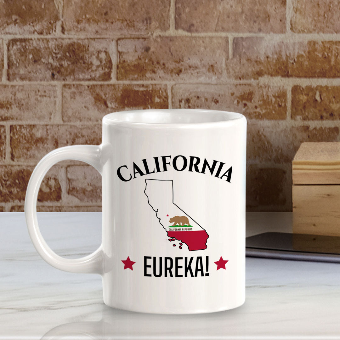 Designs ByLITA California: Eureka! 11oz Plastic or Ceramic Coffee Mug | State Pride Collection