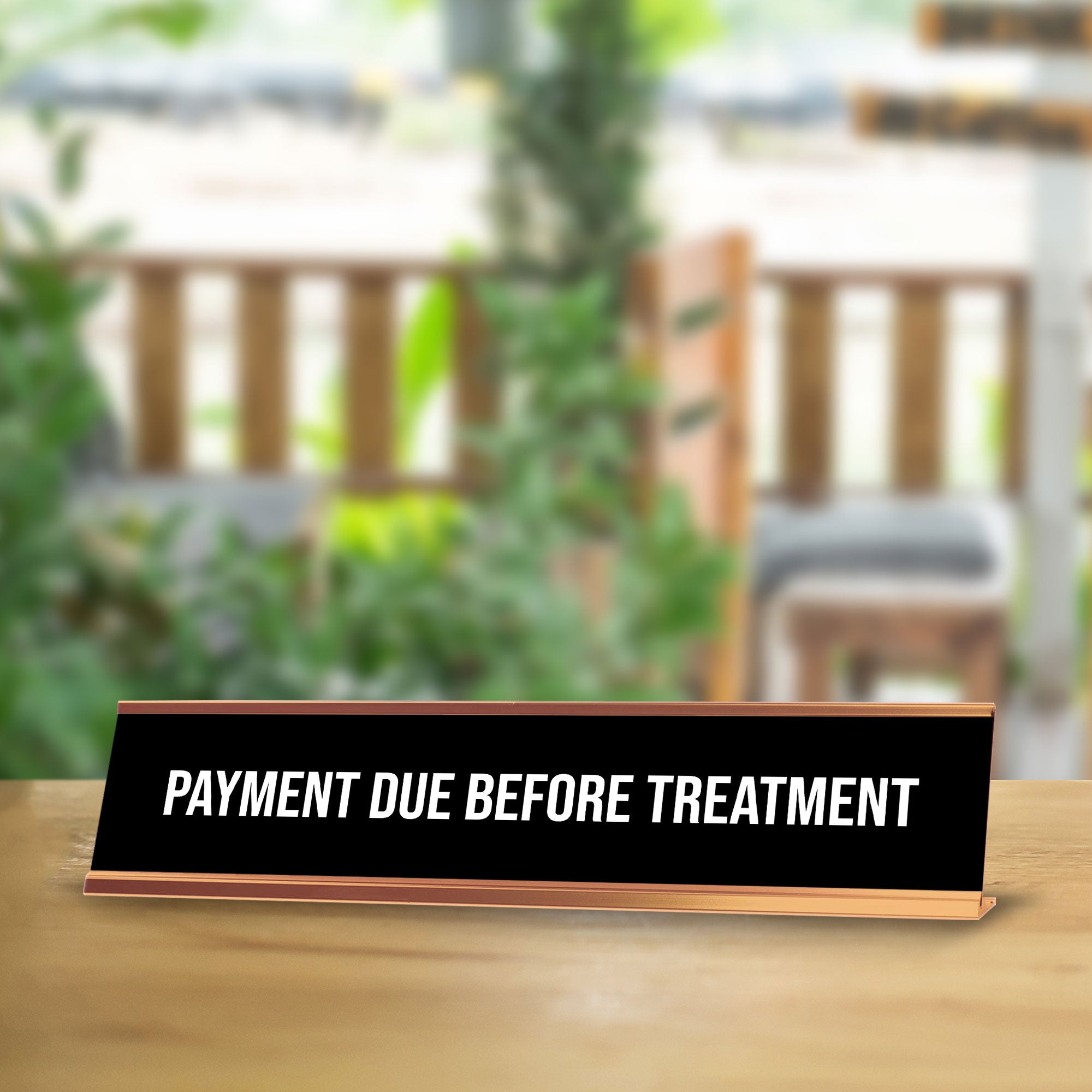Payment Due Before Treatment 2 x 10" Desk Sign | Office & Medical Rooms