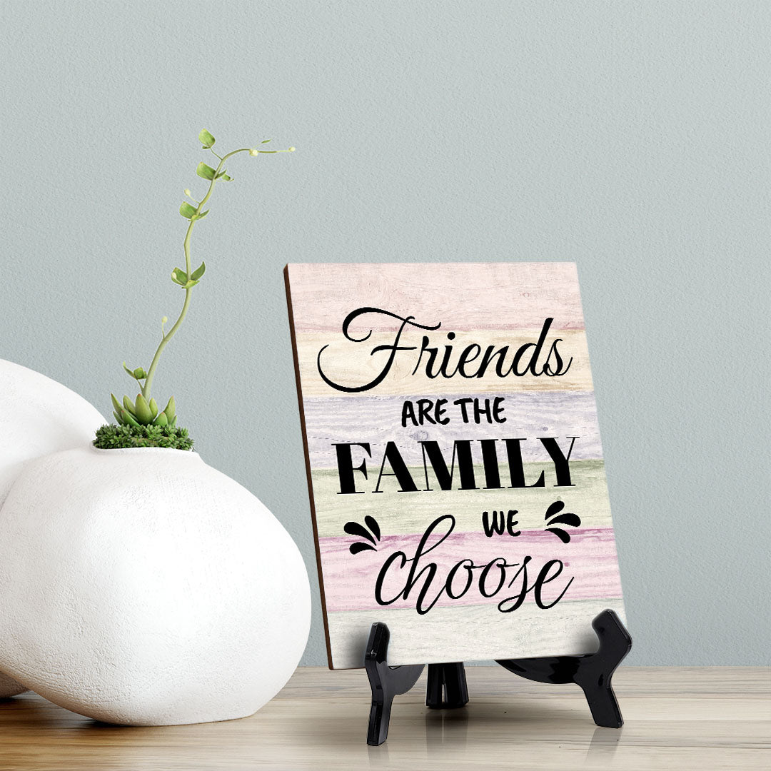 Home & Family Themed Decoration Table Sign with Acrylic Stand (6x8“) | Home & Family Decor