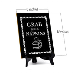 Signs ByLITA Grab Your Napkins Table Sign with Acrylic Stand (6x8“)