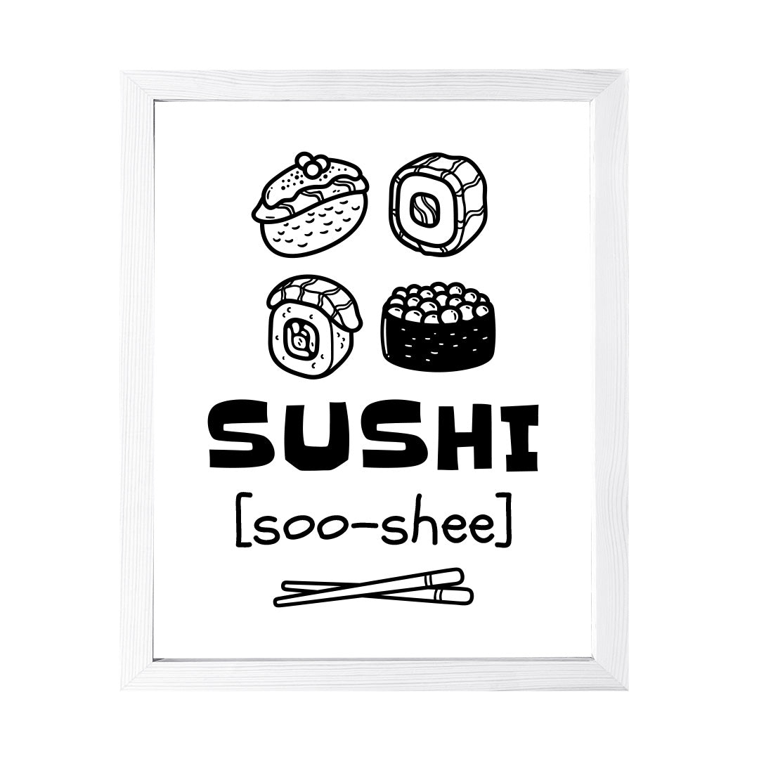 Designs ByLITA Sushi (Soo-Shee), Framed Print Inspirational Wall Art | Decoration For Sushi Lovers