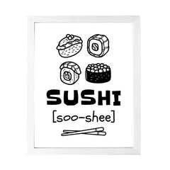 Designs ByLITA Sushi (Soo-Shee), Framed Print Inspirational Wall Art | Decoration For Sushi Lovers