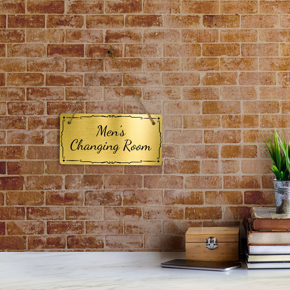 Men's Changing Room 5x10 Hanging Plus Wall or Door Sign | Home & Office Décor