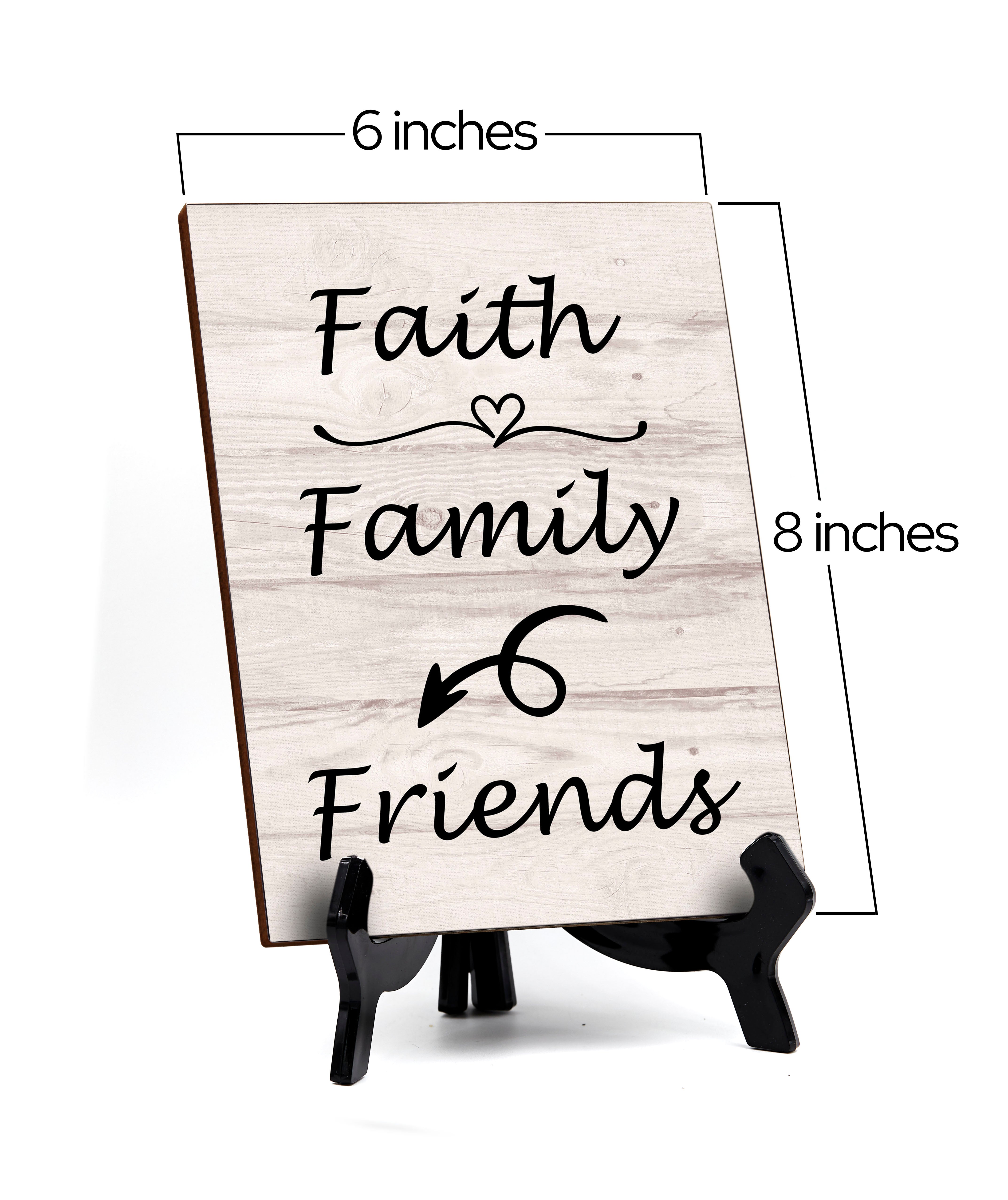 Home & Family Themed Decoration Table Sign with Acrylic Stand (6x8“) | Home & Family Decor