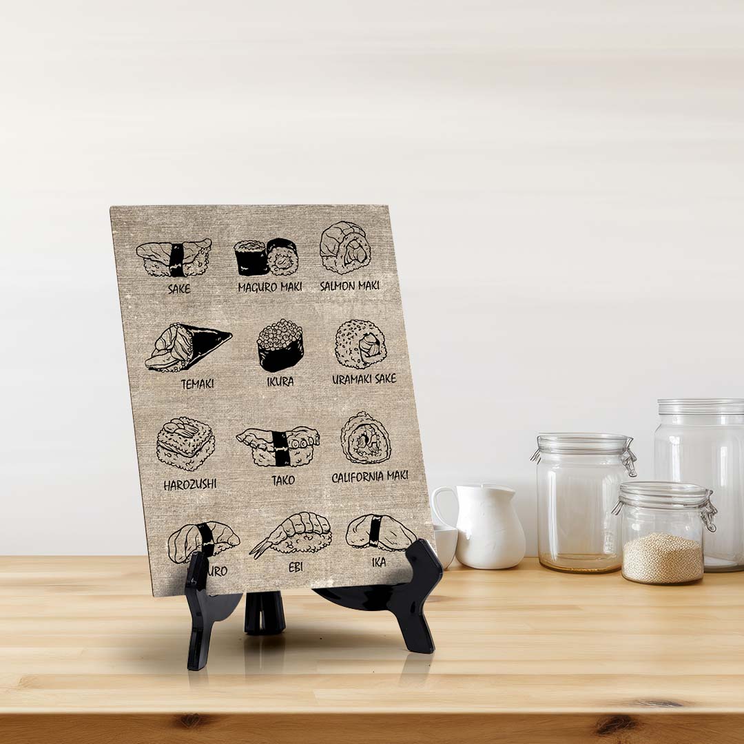Decoration For Sushi Lovers Table Sign with Acrylic Stand (6x8“)