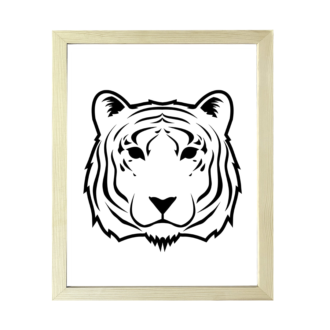 Designs ByLITA Tiger Outlined version, Wall Print Animals Art | Family Presents | Bedroom | Stylish Kindergarten Decor