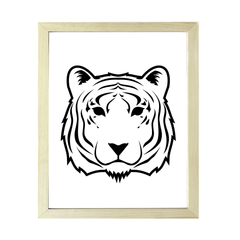 Designs ByLITA Tiger Outlined version, Wall Print Animals Art | Family Presents | Bedroom | Stylish Kindergarten Decor