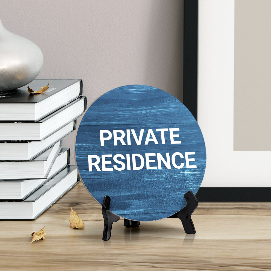 Signs ByLITA Circle Private Residence Table Sign (5x5)