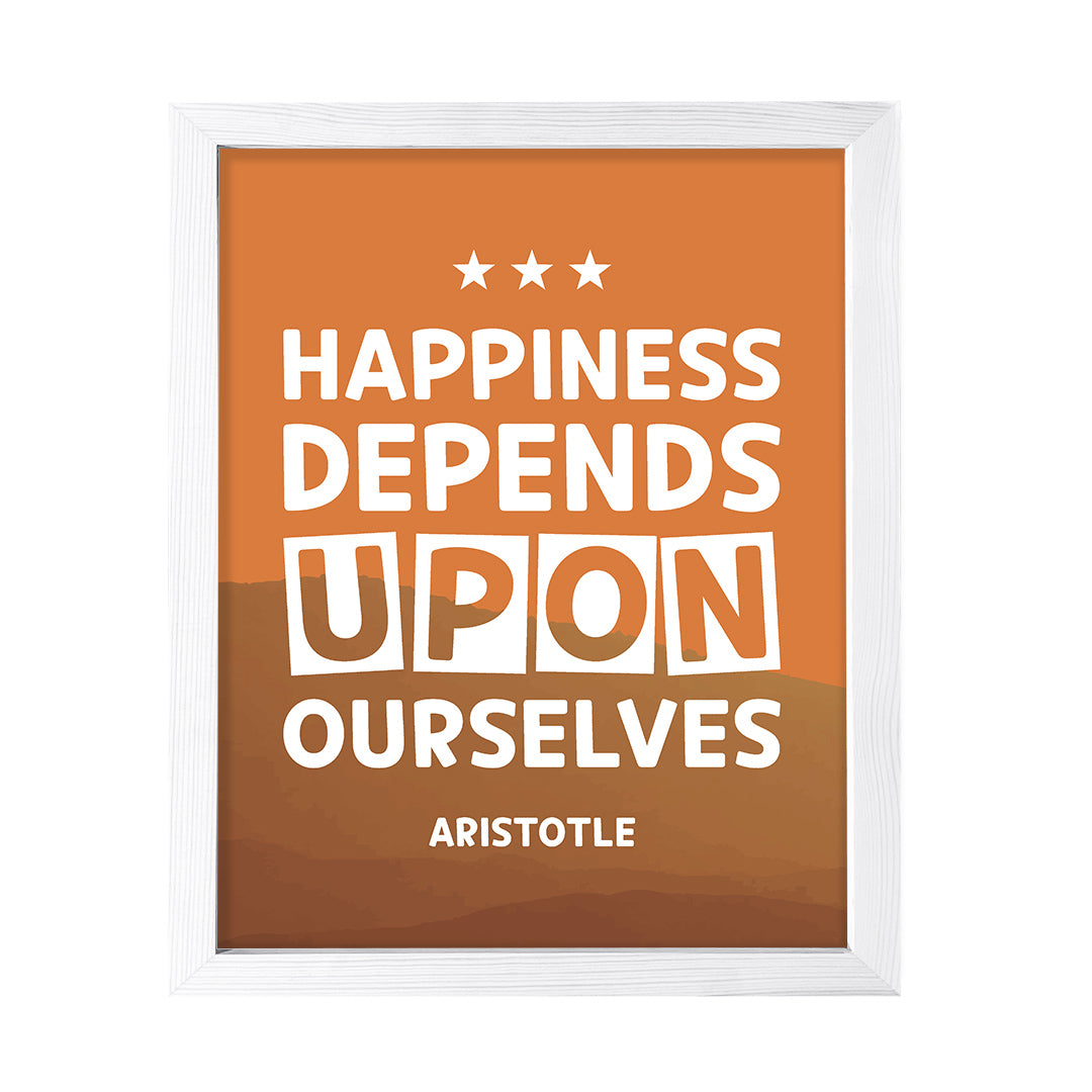 Designs ByLITA Happiness depends upon ourselves - Aristotle Framed Print Inspirational Wall Art