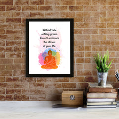 Designs ByLITA Without Rain Nothing Grows, Learn To Embrace The Storms Of Your Life. Framed Wall Art Print | Buddhist Quotes Motivational Decor