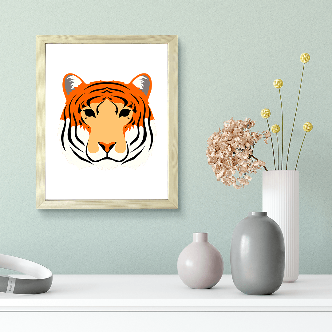 Designs ByLITA Tiger, Wall Print Animals Art | Family Presents | Bedroom | Stylish Kindergarten Decor