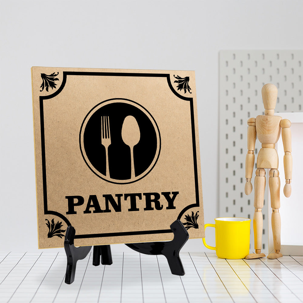 Pantry 5"x 5" Square Table Sign With Acrylic Easel | Home & Office Decor