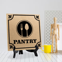 Pantry 5"x 5" Square Table Sign With Acrylic Easel | Home & Office Decor