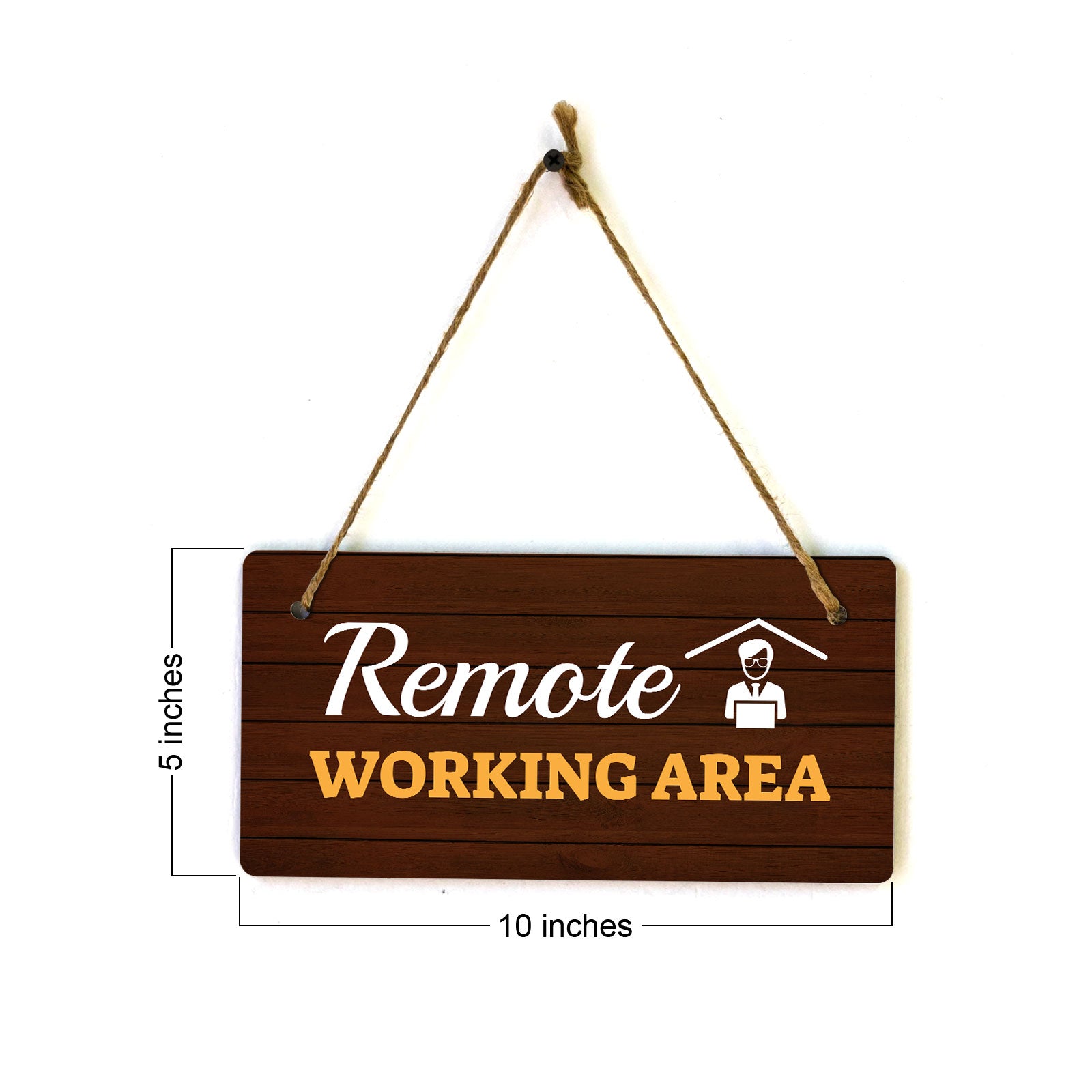 Remote Working Area 5x10 Hanging Plus Wall or Door Sign | Cafe Etiquette Signage